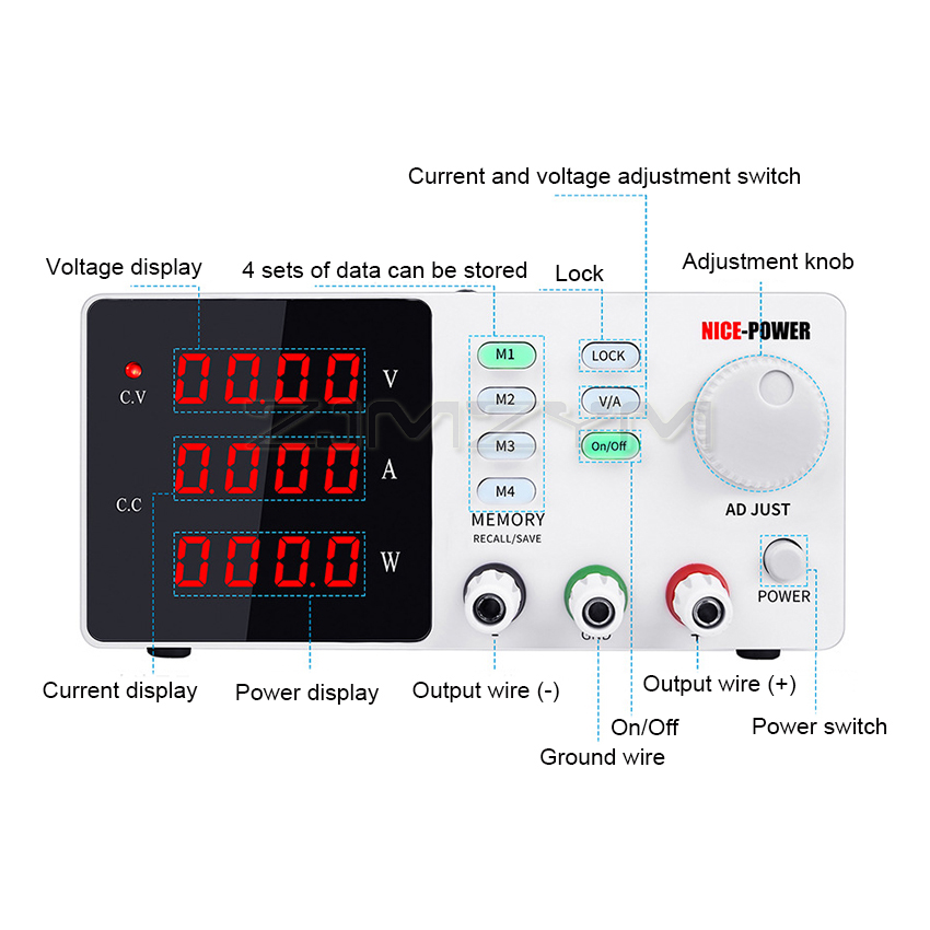 مصدر طاقة مختبري قابل للبرمجة  - مراجعة High Precision Adjustable Lab Power Supply 120V 3A وسعره