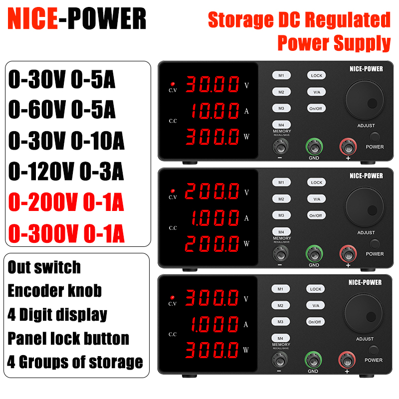 مصدر طاقة NICE-POWER 200V/300V - مراجعة Switching Dc Power Supply 300V 1A وسعره